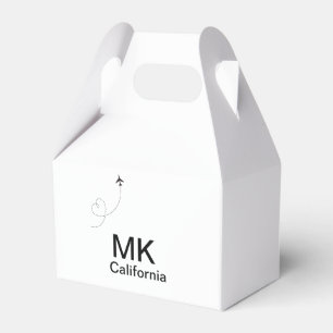Enkel, minimal monogram, lägg till flygplan-sida f presentaskar