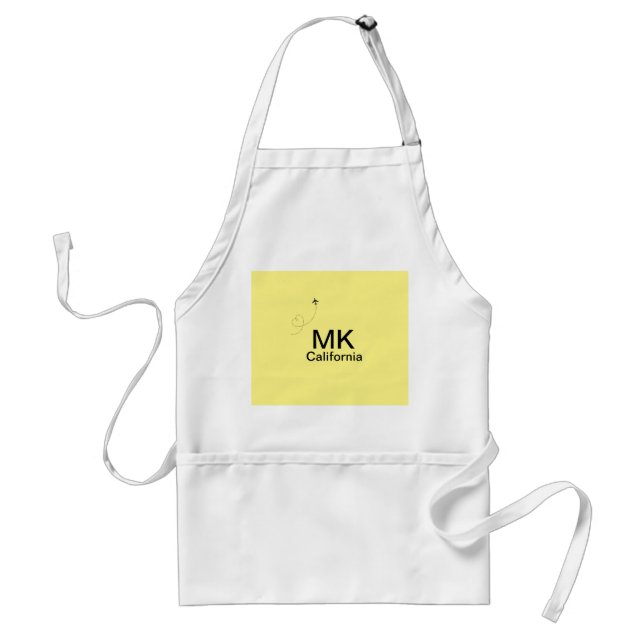 Enkel minimal monogram Lägg till text resflygplan  Förkläde (Framsidan)