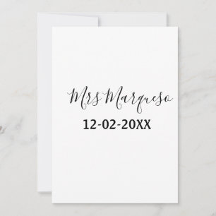 enkel minimal monogram mrs Herr namn datum år Geno Inbjudningar