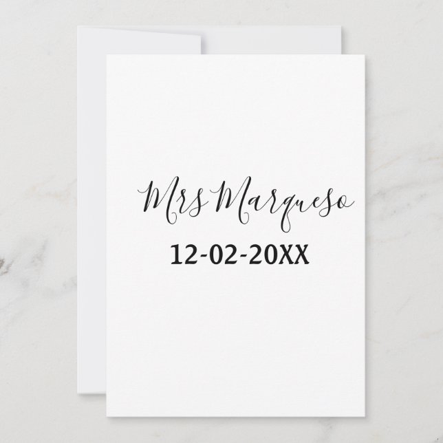 enkel minimal monogram mrs Herr namn datum år Geno Inbjudningar (Framsida)