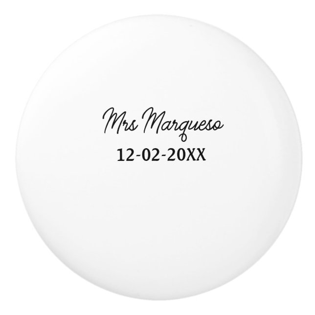 enkel minimal monogram mrs herr namn datum år Geno Knopp (Framsidan)