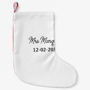 enkel minimal monogram mrs herr namn datum år Geno Liten Julstrumpa