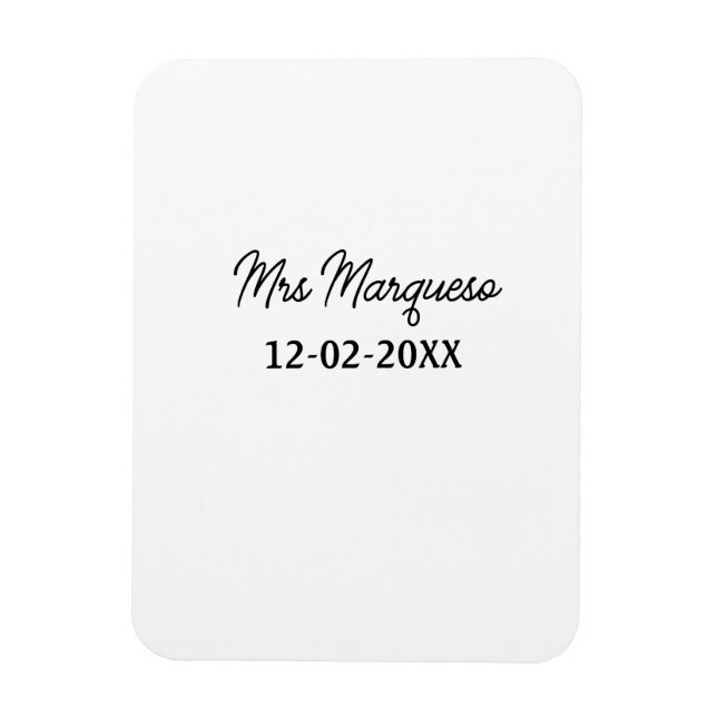 enkel minimal monogram mrs herr namn datum år Geno Magnet (Vertikal)
