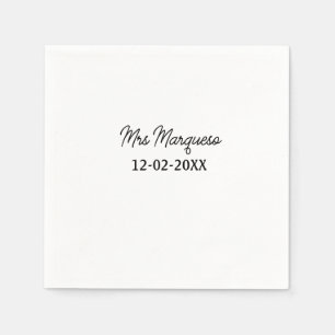 enkel minimal monogram mrs herr namn datum år Geno Pappersservett