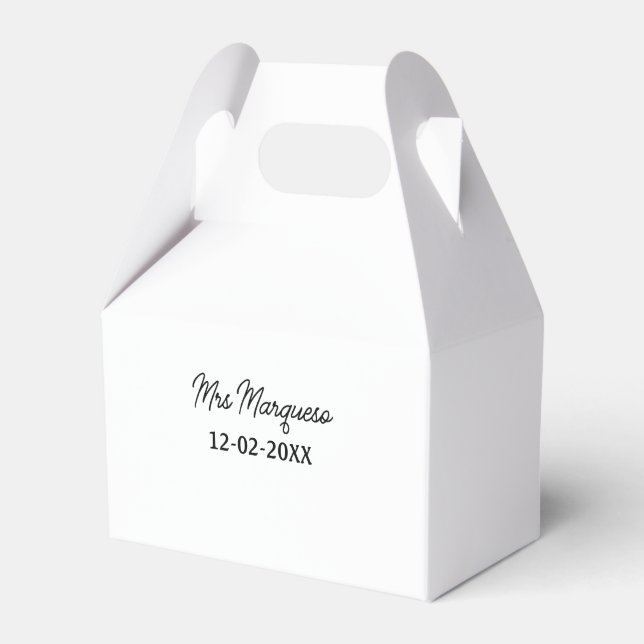 enkel minimal monogram mrs herr namn datum år Geno Presentaskar (Framsidan Sidan)