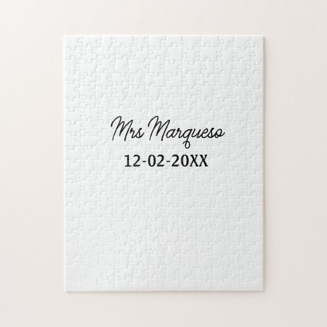 enkel minimal monogram mrs herr namn datum år Geno Pussel (Vertikal)