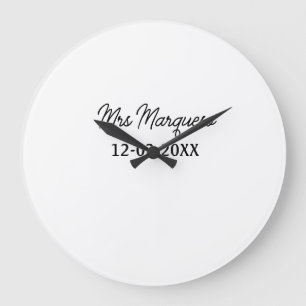 enkel minimal monogram mrs herr namn datum år Geno Stor Klocka