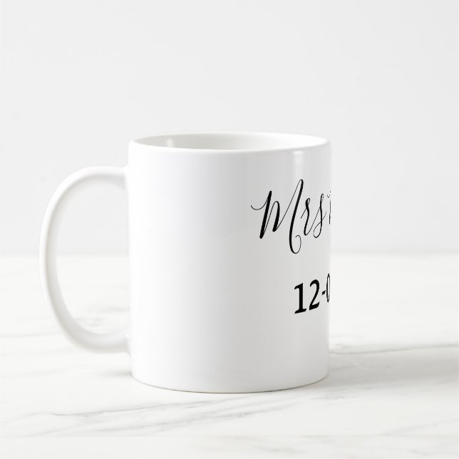 enkel minimal monogram mrs herr namn datum år Thro Kaffemugg (Vänster)