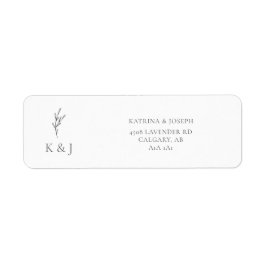 Enkel minimal monokrom chic i Elegant bröllop Returadress Etikett
