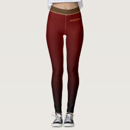 Enkel minimal MÖRK RED till BLACK Ombre-gradient Leggings