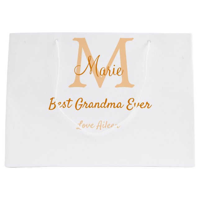 enkel, minimal, mormor någonsin, orange monogram (Framsidan)