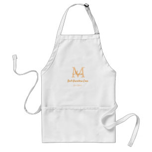 enkel, minimal, mormor någonsin, orange monogram förkläde