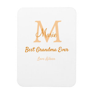 enkel, minimal, mormor någonsin, orange monogram magnet
