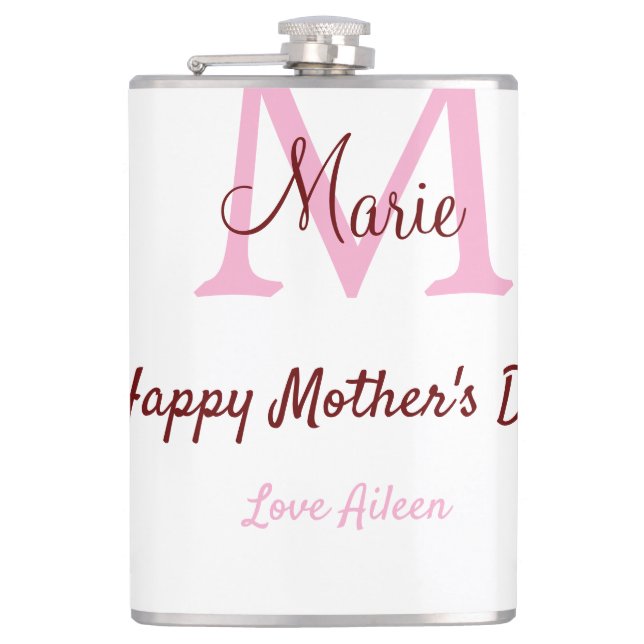 enkel minimal mors dag monogram rosa namn tex fickplunta (Framsidan)