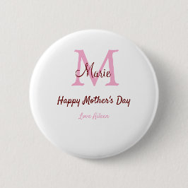 enkel minimal mors dag monogram rosa namn tex knapp
