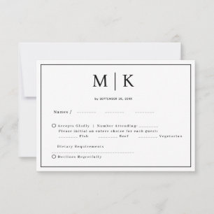 Enkel minimal och Chic   BRÖLLOP OSA Kort