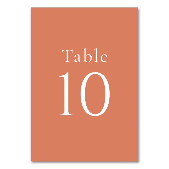 Enkel minimal Orange Citrus Bröllop Bordsnummer (Framsidan)
