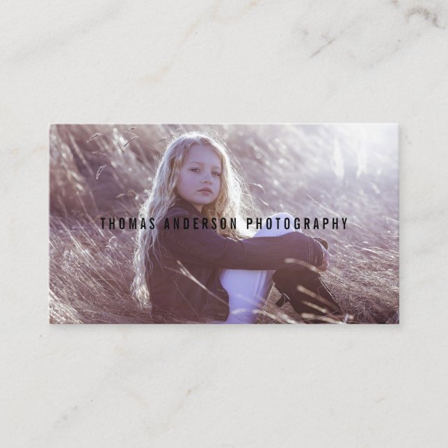 Enkel minimal överläggsfotografi | AFFÄRSKORT Visitkort (Framsida)