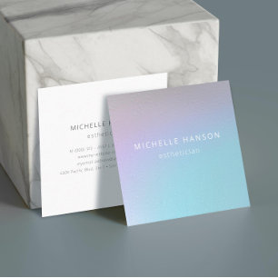Enkel minimal pastel Rainbow-Lila turkos Fyrkantigt Visitkort