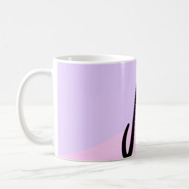 enkel, minimal personlig av monogram logotyp kaffemugg (Vänster)