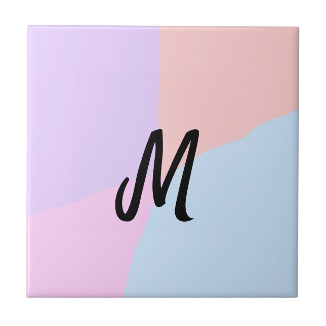 enkel, minimal personlig av monogram logotyp kakelplatta (Framsidan)