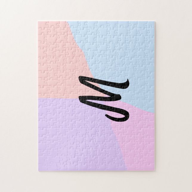 enkel, minimal personlig av monogram logotyp pussel (Vertikal)