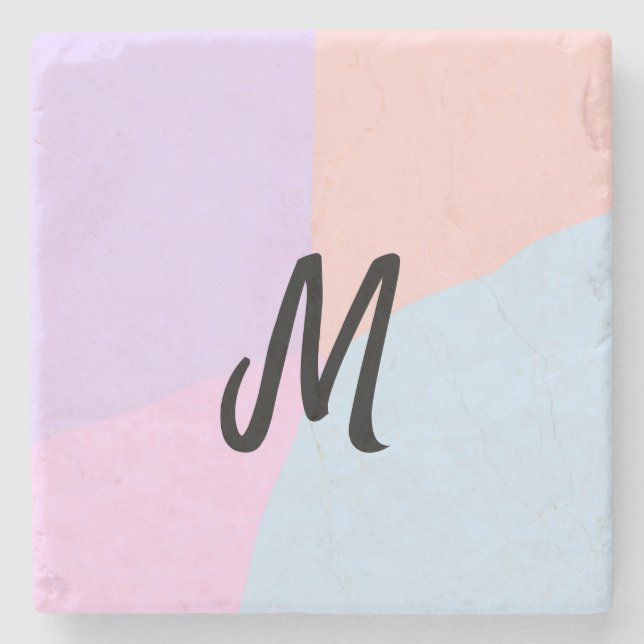 enkel, minimal personlig av monogram logotyp stenunderlägg (Framsidan)