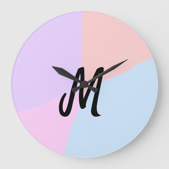 enkel, minimal personlig av monogram logotyp stor klocka (Framsida)