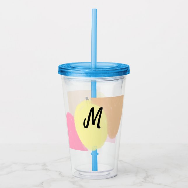 enkel, minimal personlig av monogram logotyp take away mugg (Framsida)