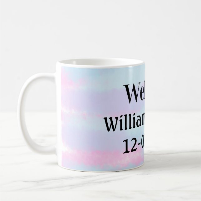 enkel minimal personlig av monogram logotyp välkom kaffemugg (Vänster)