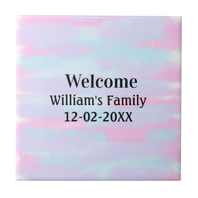 enkel minimal personlig av monogram logotyp välkom kakelplatta (Framsidan)