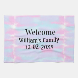 enkel minimal personlig av monogram logotyp välkom kökshandduk