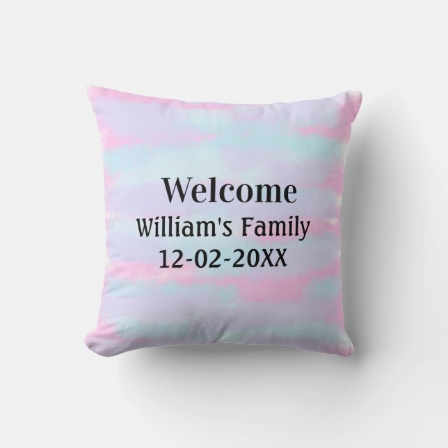 enkel minimal personlig av monogram logotyp välkom kudde (Framsida)