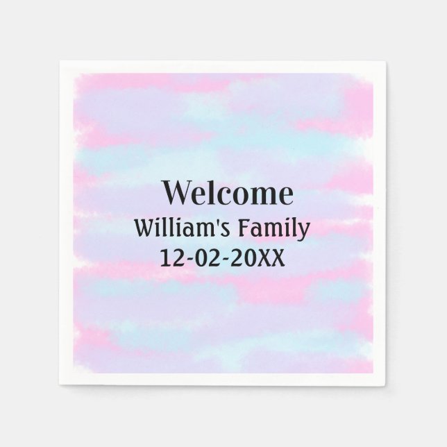 enkel minimal personlig av monogram logotyp välkom pappersservett (Framsidan)