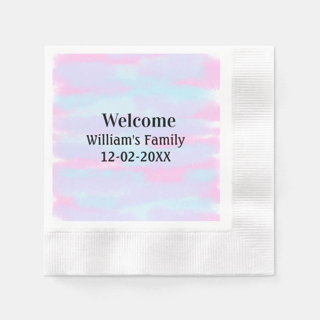 enkel minimal personlig av monogram logotyp välkom pappersservett (Framsidan)