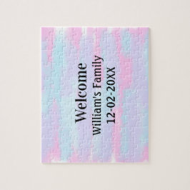 enkel minimal personlig av monogram logotyp välkom pussel