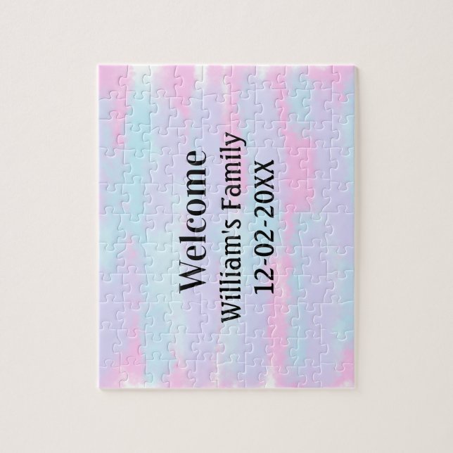 enkel minimal personlig av monogram logotyp välkom pussel (Vertikal)