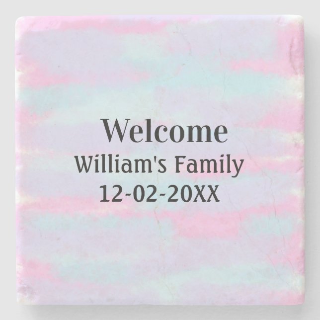 enkel minimal personlig av monogram logotyp välkom stenunderlägg (Framsidan)