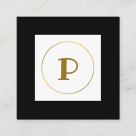 enkel minimal personlig i guld-monogrammet modern  fyrkantigt visitkort