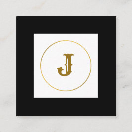 enkel minimal personlig i guld-monogrammet modern  fyrkantigt visitkort