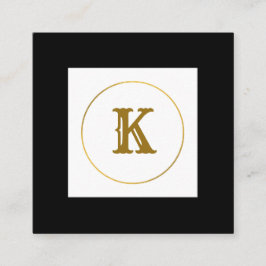 enkel minimal personlig i guld-monogrammet modern  fyrkantigt visitkort