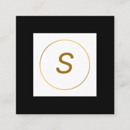 enkel minimal personlig i guld-monogrammet modern  fyrkantigt visitkort