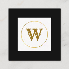 enkel minimal personlig i guld-monogrammet modern  fyrkantigt visitkort