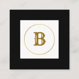 enkel minimal personlig i guld-monogrammet modern  fyrkantigt visitkort