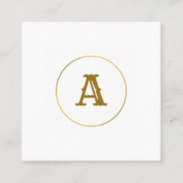 enkel minimal personlig i guld-monogrammet modern  fyrkantigt visitkort