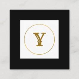 enkel minimal personlig i guld-monogrammet modern  fyrkantigt visitkort