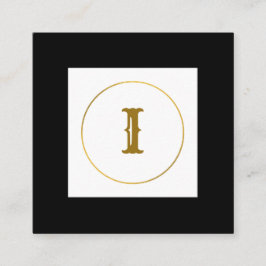 enkel minimal personlig i guld-monogrammet modern  fyrkantigt visitkort