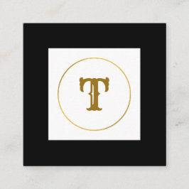 enkel minimal personlig i guld-monogrammet modern  fyrkantigt visitkort