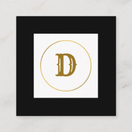 enkel minimal personlig i guld-monogrammet modern  fyrkantigt visitkort