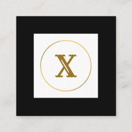 enkel minimal personlig i guld-monogrammet modern  fyrkantigt visitkort